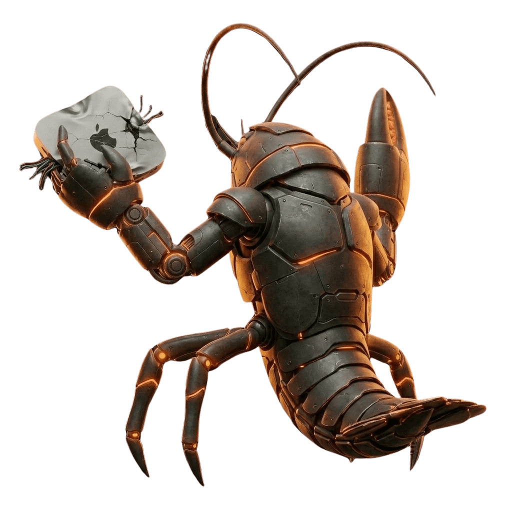 Lobster destroying a Mac Mini